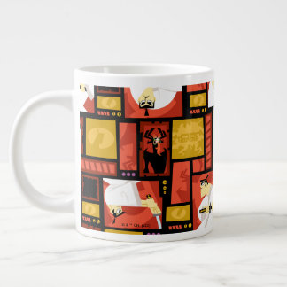 Samurai Jack & Aku Character Art Panel Pattern Giant Coffee Mug