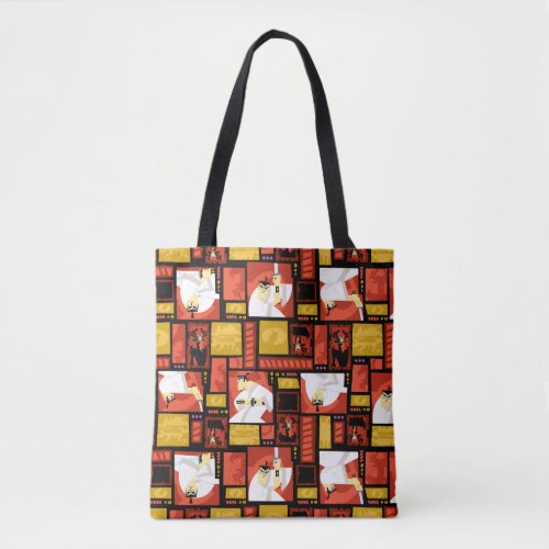 Samurai Jack  Aku Character Art Panel Pattern Tote Bag