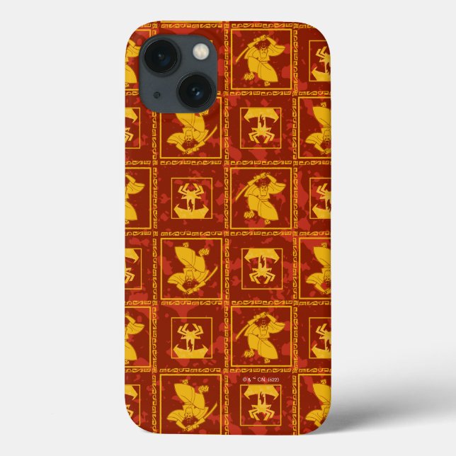 Samurai Jack & Aku Golden Silhouette Tile Pattern Case-Mate iPhone Case (Back)