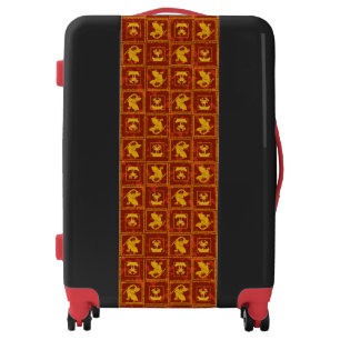 Samurai Jack & Aku Golden Silhouette Tile Pattern Luggage