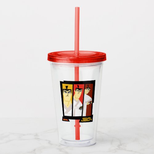 Samurai Jack Character Tri_Panel Futuristic Frame Acrylic Tumbler