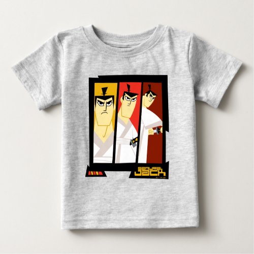 Samurai Jack Character Tri_Panel Futuristic Frame Baby T_Shirt