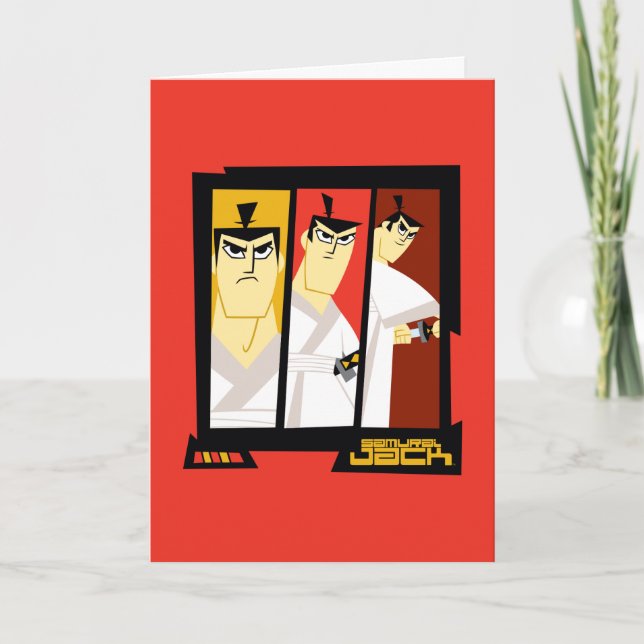 Samurai Jack Character Tri-Panel Futuristic Frame Card (Front)
