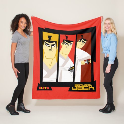 Samurai Jack Character Tri_Panel Futuristic Frame Fleece Blanket