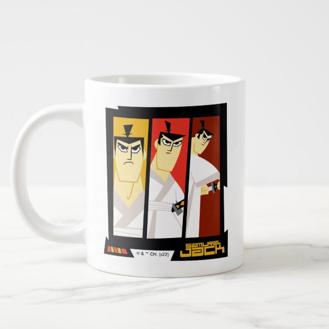 Samurai Jack Character Tri-Panel Futuristic Frame Giant Coffee Mug (Left)