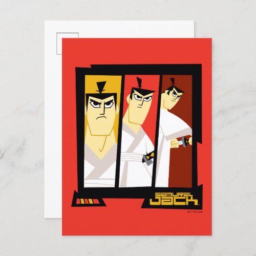 Samurai Jack Character Tri_Panel Futuristic Frame Postcard