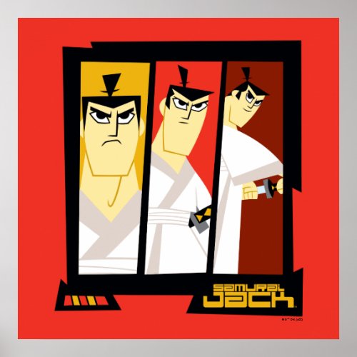 Samurai Jack Character Tri_Panel Futuristic Frame Poster