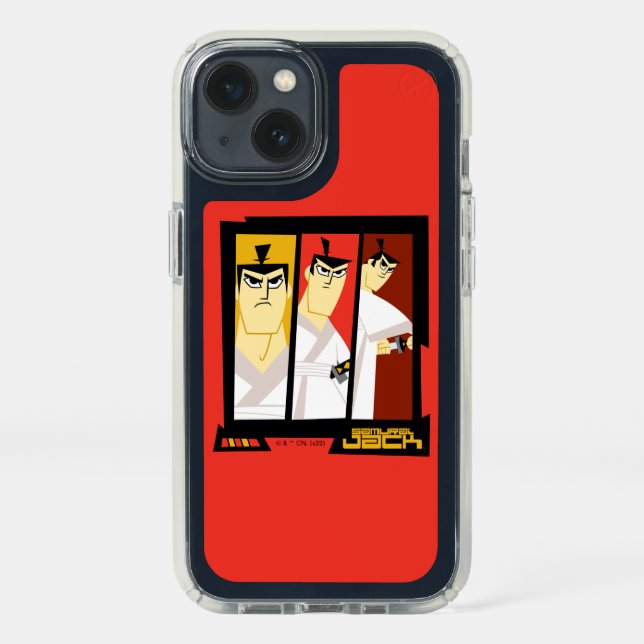 Samurai Jack Character Tri-Panel Futuristic Frame Speck iPhone 13 Case (Front)