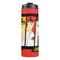 Samurai Jack Character Tri-Panel Futuristic Frame Thermal Tumbler
