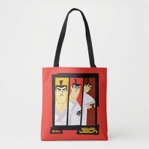 Samurai Jack Character Tri_Panel Futuristic Frame Tote Bag