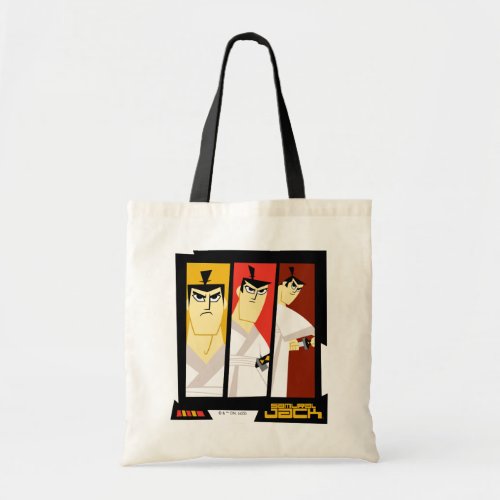 Samurai Jack Character Tri_Panel Futuristic Frame Tote Bag