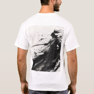 Samurai Jack Dynamic Pose Black and White T-Shirt