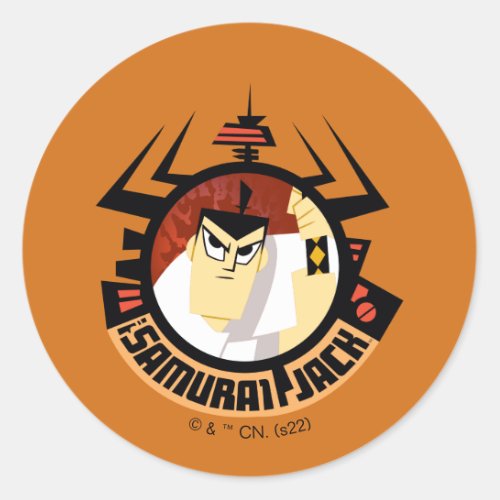 Samurai Jack In Aku Futuristic Frame Classic Round Sticker