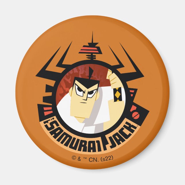 Samurai Jack In Aku Futuristic Frame Magnet (Front)