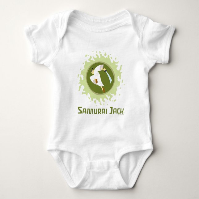 Samurai Jack Leaping Graphic Baby Bodysuit (Front)