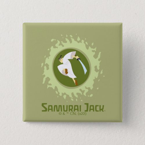 Samurai Jack Leaping Graphic Button