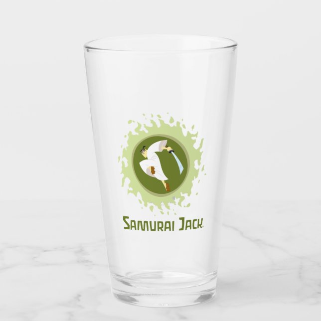 Samurai Jack Leaping Graphic Glass (Front)