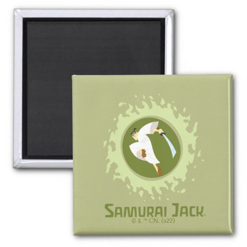 Samurai Jack Leaping Graphic Magnet