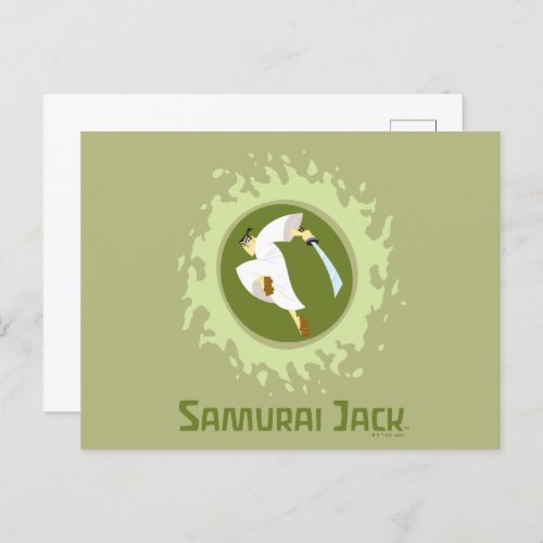 Samurai Jack Leaping Graphic Postcard