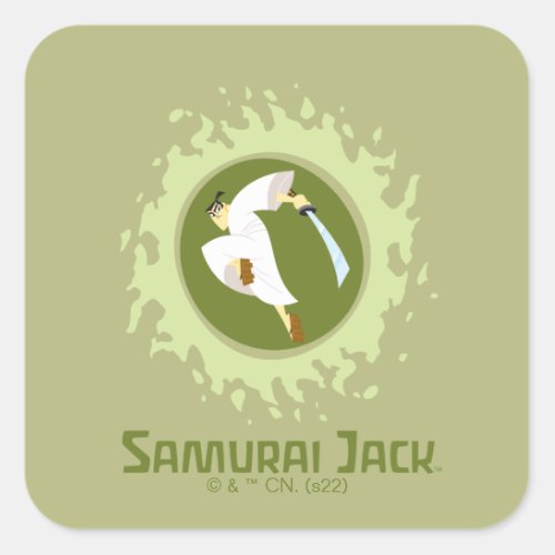 Samurai Jack Leaping Graphic Square Sticker