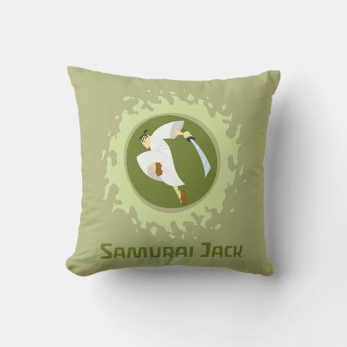 Samurai Jack Leaping Graphic Throw Pillow