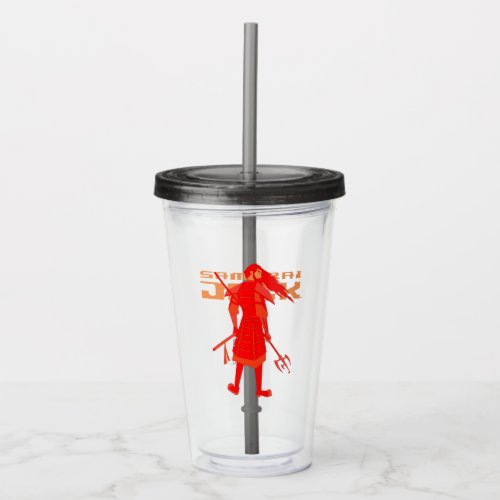 Samurai Jack Red Warrior Graphic Acrylic Tumbler