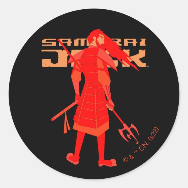 Samurai Jack Red Warrior Graphic Classic Round Sticker (Front)