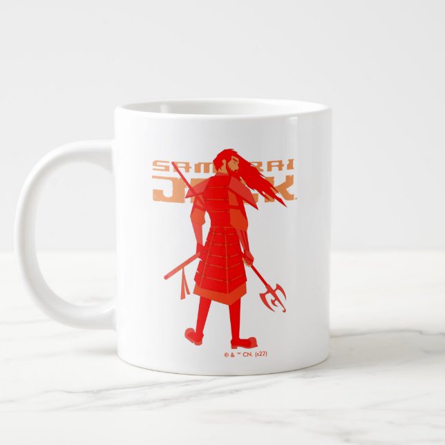 Samurai Jack Red Warrior Graphic Giant Coffee Mug (Left)