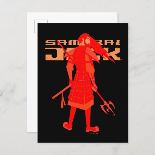Samurai Jack Red Warrior Graphic Postcard