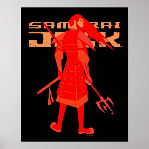 Samurai Jack Red Warrior Graphic Poster