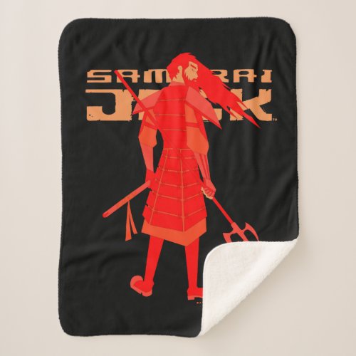 Samurai Jack Red Warrior Graphic Sherpa Blanket