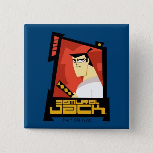 Samurai Jack Smiling Futuristic Frame Graphic Button