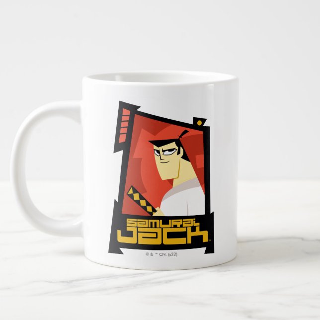 Samurai Jack Smiling Futuristic Frame Graphic Giant Coffee Mug (Left)
