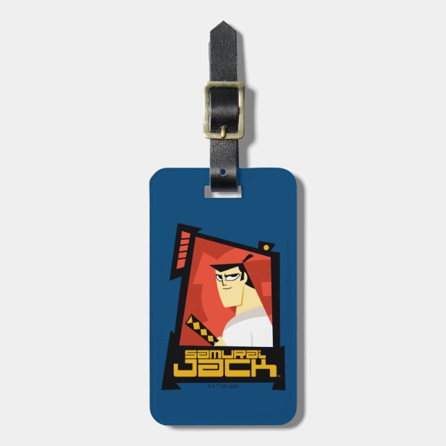 Samurai Jack Smiling Futuristic Frame Graphic Luggage Tag (Front Vertical)