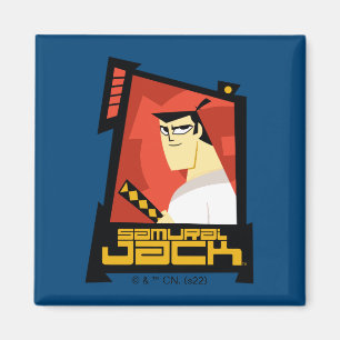 Samurai Jack Smiling Futuristic Frame Graphic Magnet