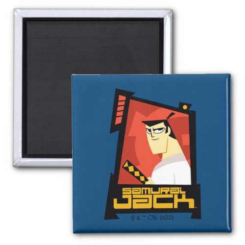 Samurai Jack Smiling Futuristic Frame Graphic Magnet