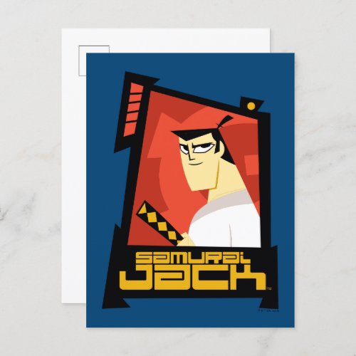 Samurai Jack Smiling Futuristic Frame Graphic Postcard