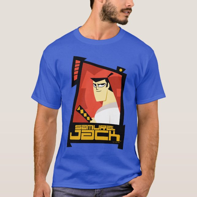 Samurai Jack Smiling Futuristic Frame Graphic T-Shirt (Front)