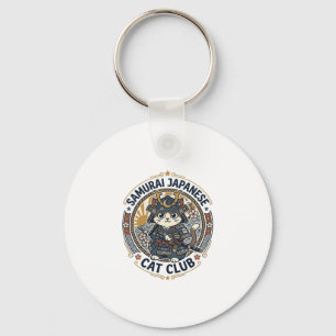 Samurai Japanese Cat POD Vector Art - Samurai Japa Keychain