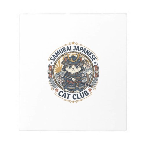 Samurai Japanese Cat POD Vector Art - Samurai Japa Notepad