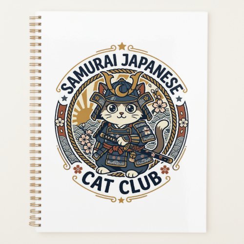 Samurai Japanese Cat POD Vector Art - Samurai Japa Planner