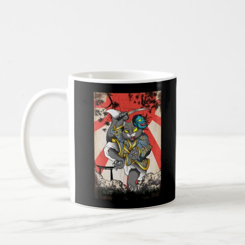 Samurai Japanese Cat Swordsman Ninja Kitten Coffee Mug