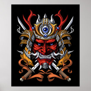 Samurai Japanese Demon Poster