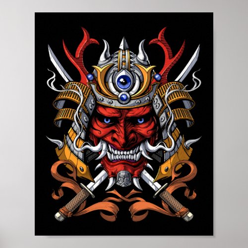Samurai Japanese Demon Poster
