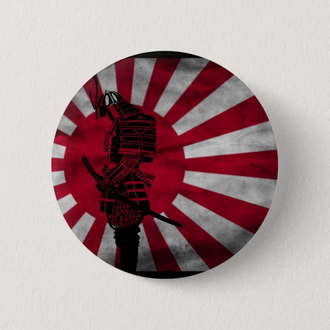 Samurai Japanese flag Button (Front)