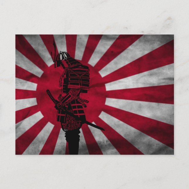 Samurai Japanese flag Postcard (Front)