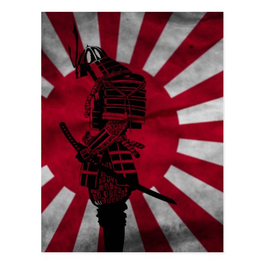 Samurai Japanese flag Postcard