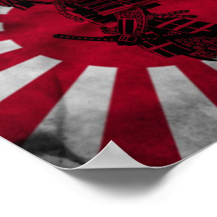 Samurai Japanese flag Poster