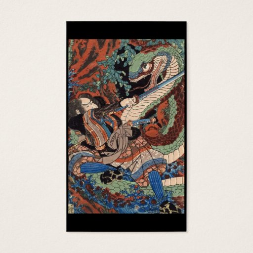 Customizable Samurai Japanese Painting c. 1800's Business Cards