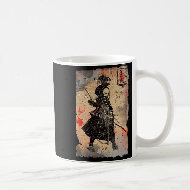 Samurai Japanese Retro Art Print Bushido Premium T Coffee Mug (Right)